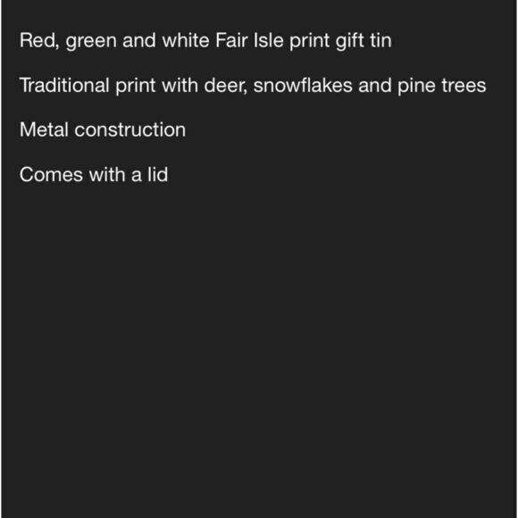 Hearth & Hand Magnolia Fair Isle Reindeer and Pine Tree Small Tin Container - Picture 5 of 6